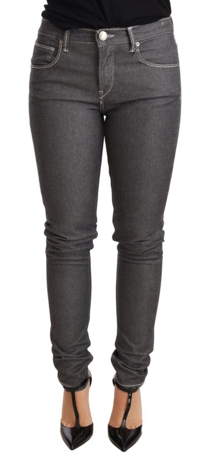 Huit jeans skinny gris élégants taille moyenne