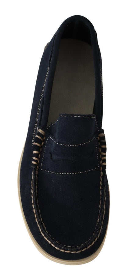Mocassins Pollini Chic en daim bleu pour homme