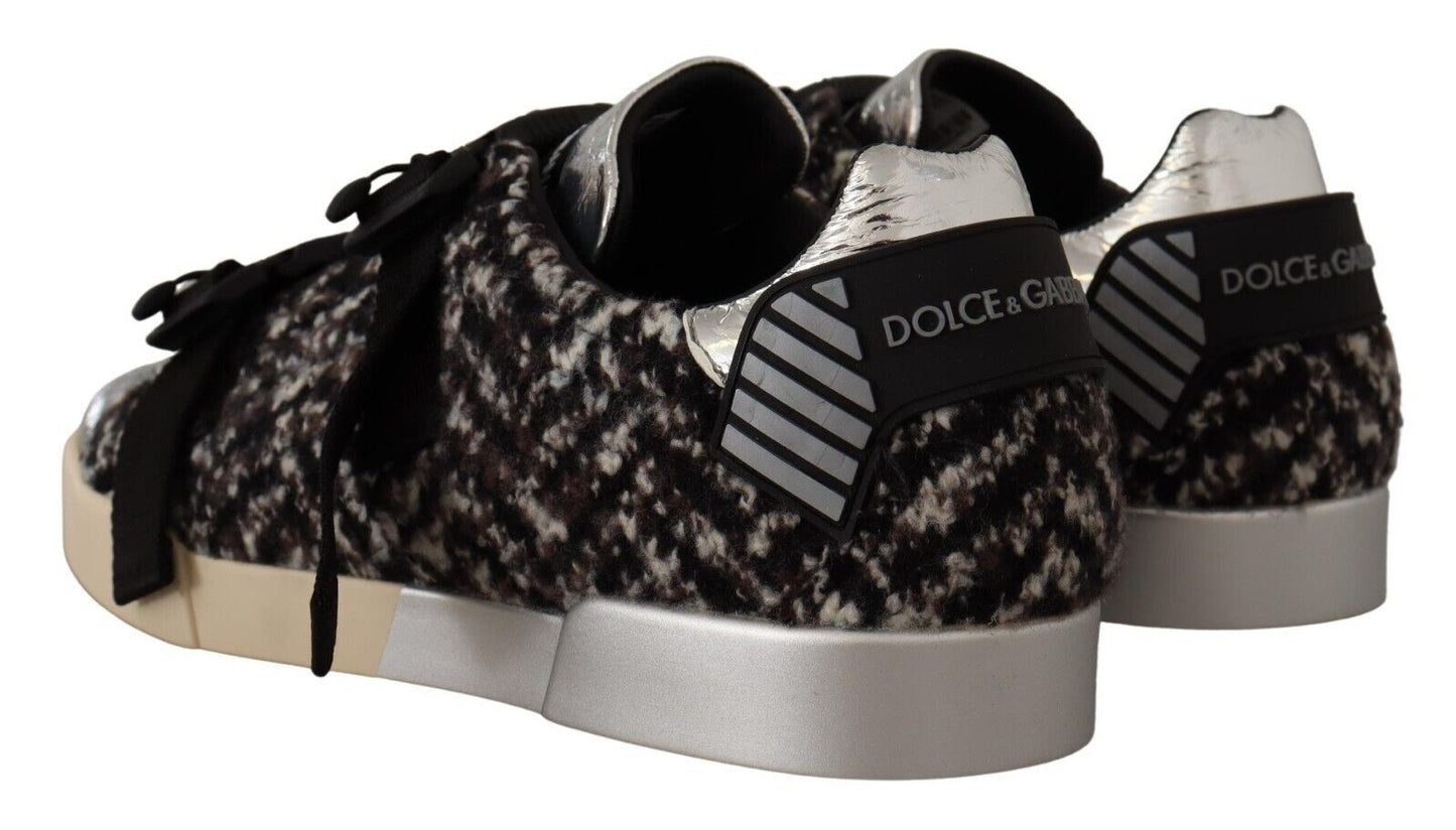 Baskets en cuir argentées Dolce &amp; Gabbana