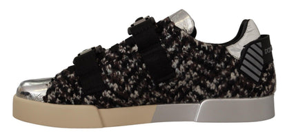 Baskets en cuir argentées Dolce &amp; Gabbana
