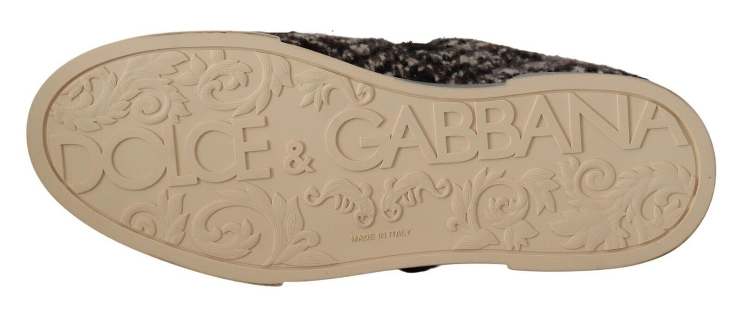 Baskets en cuir argentées Dolce &amp; Gabbana