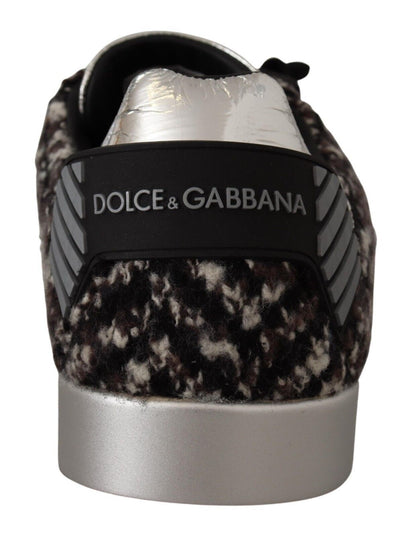 Baskets en cuir argentées Dolce &amp; Gabbana