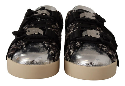 Baskets en cuir argentées Dolce &amp; Gabbana