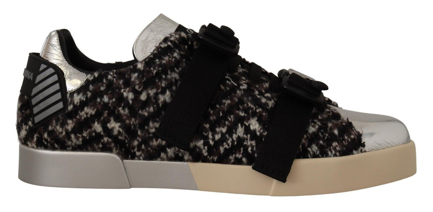 Baskets en cuir argentées Dolce &amp; Gabbana