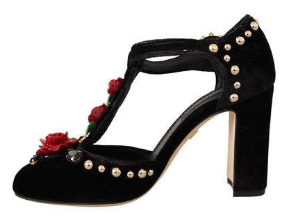 Escarpins Mary Jane élégants en velours à brides en T Dolce &amp; Gabbana