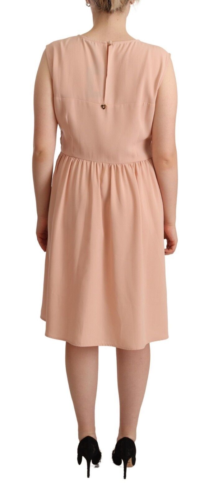 Twinset Beige Polyester Sleeveless Shift Knee Length Dress by Twinset