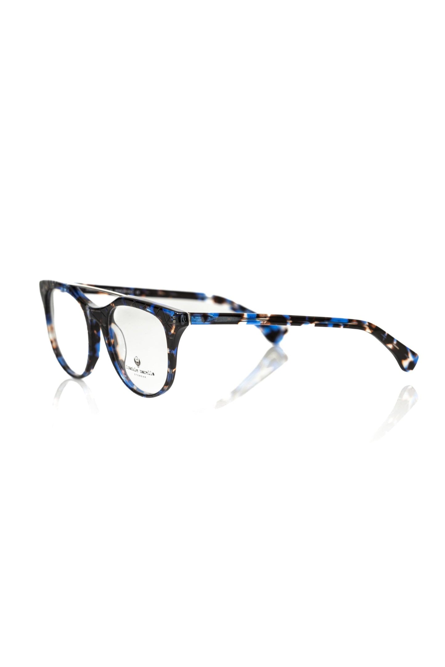 Frankie Morello Eyeglass Frame Acetate Wayfarer Blue Havana