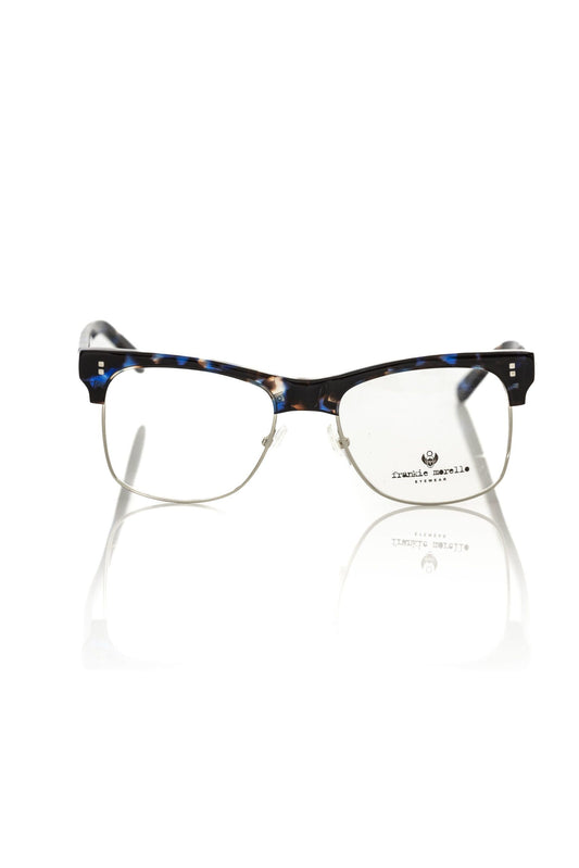 Frankie Morello Clubmaster Metal Eyeglasses – Blue Metallic
