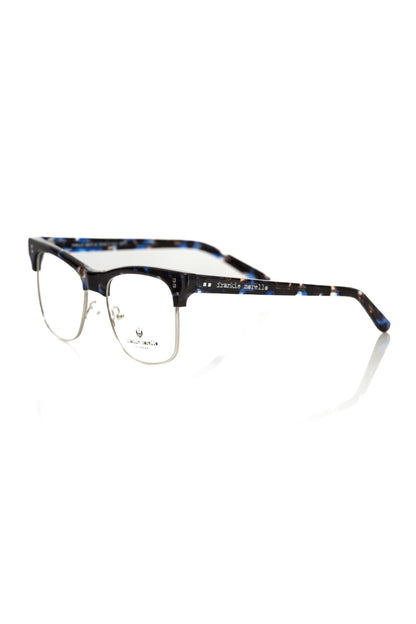Frankie Morello Clubmaster Metal Eyeglasses – Blue Metallic