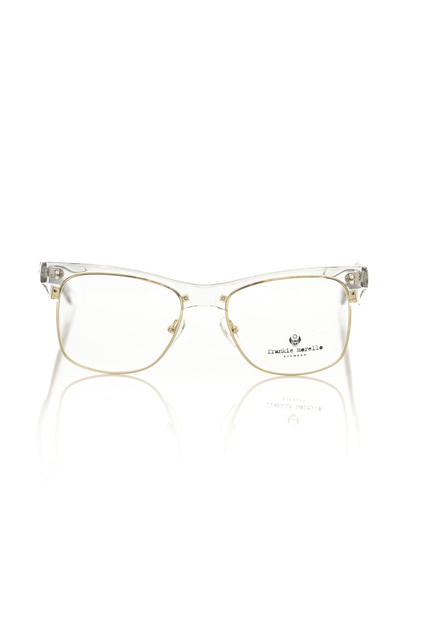 Frankie Morello Clubmaster Gold Metal Eyeglass Frame - Gold