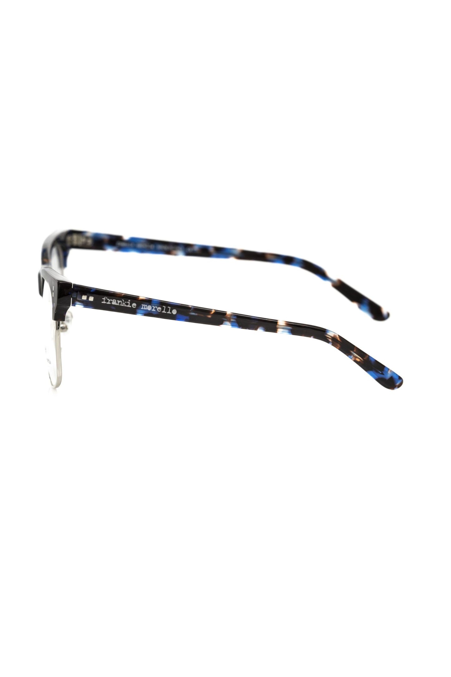 Frankie Morello Clubmaster Metal Eyeglasses – Blue Metallic