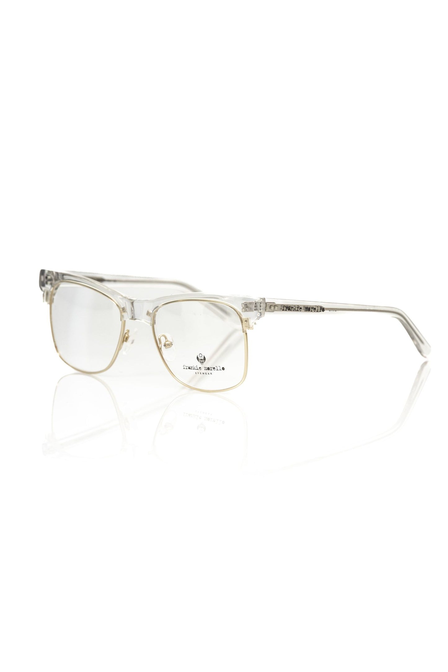 Frankie Morello Clubmaster Gold Metal Eyeglass Frame - Gold
