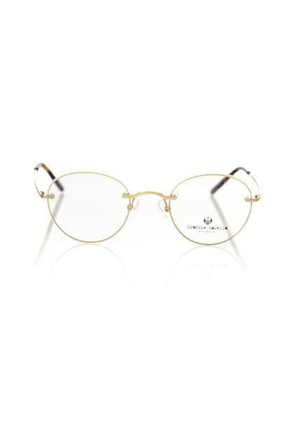 Frankie Morello Frame Gold Metal Unisex Eyewear - Gold