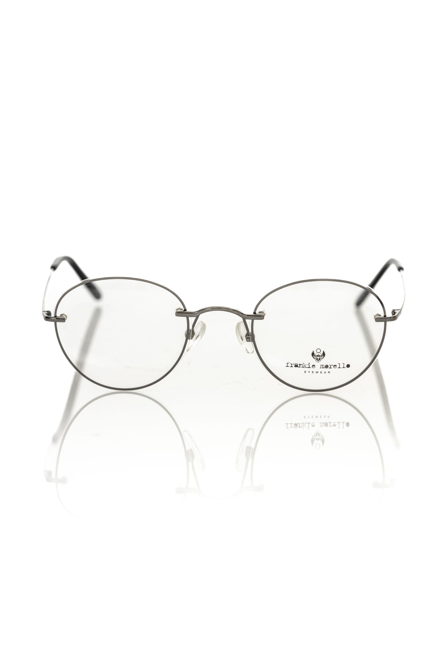 Frankie Morello Gray Metallic Eyeglass Frame Unisex
