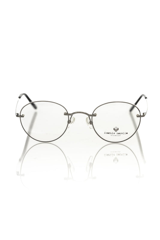 Frankie Morello Gray Metallic Eyeglass Frame Unisex