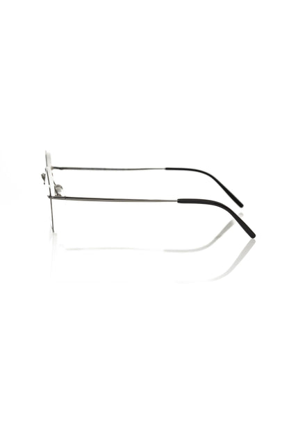 Frankie Morello Gray Metallic Eyeglass Frame Unisex