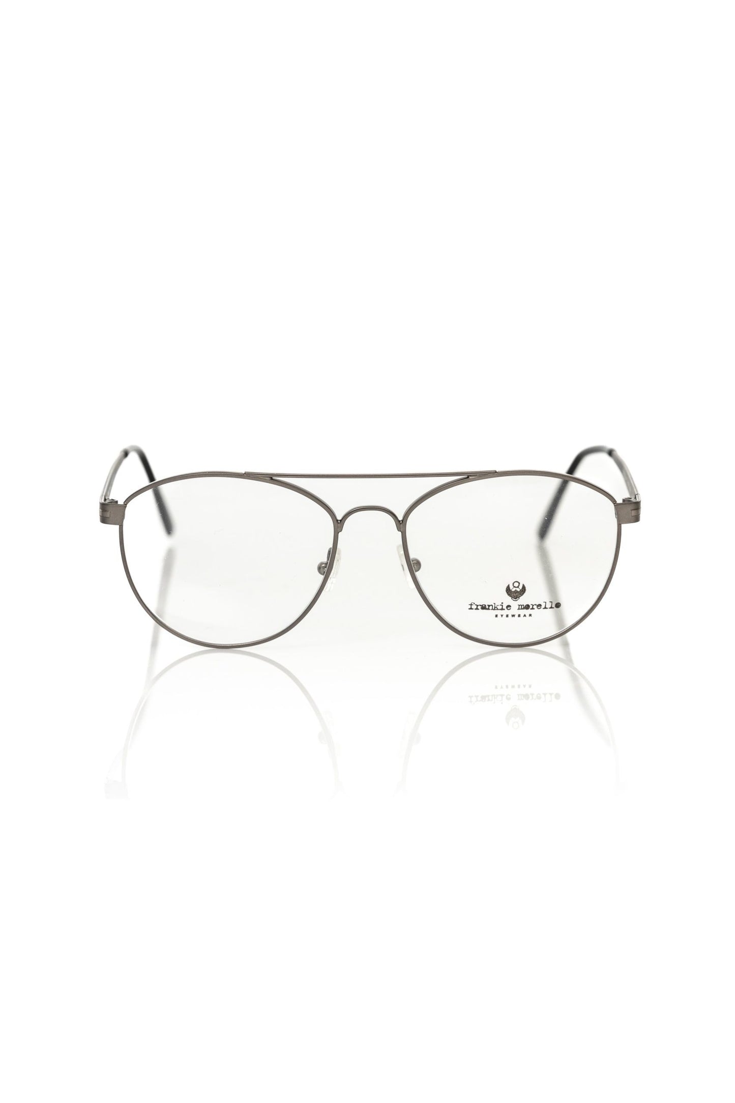 Frankie Morello Aviator Eyeglasses Gray Metallic Frame
