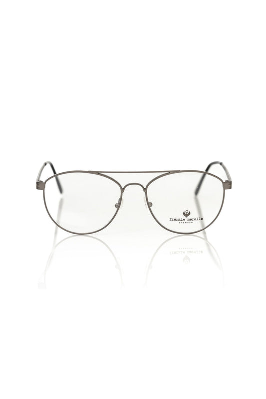 Frankie Morello Aviator Eyeglasses Gray Metallic Frame