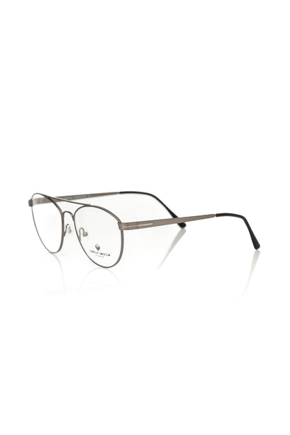 Frankie Morello Aviator Eyeglasses Gray Metallic Frame