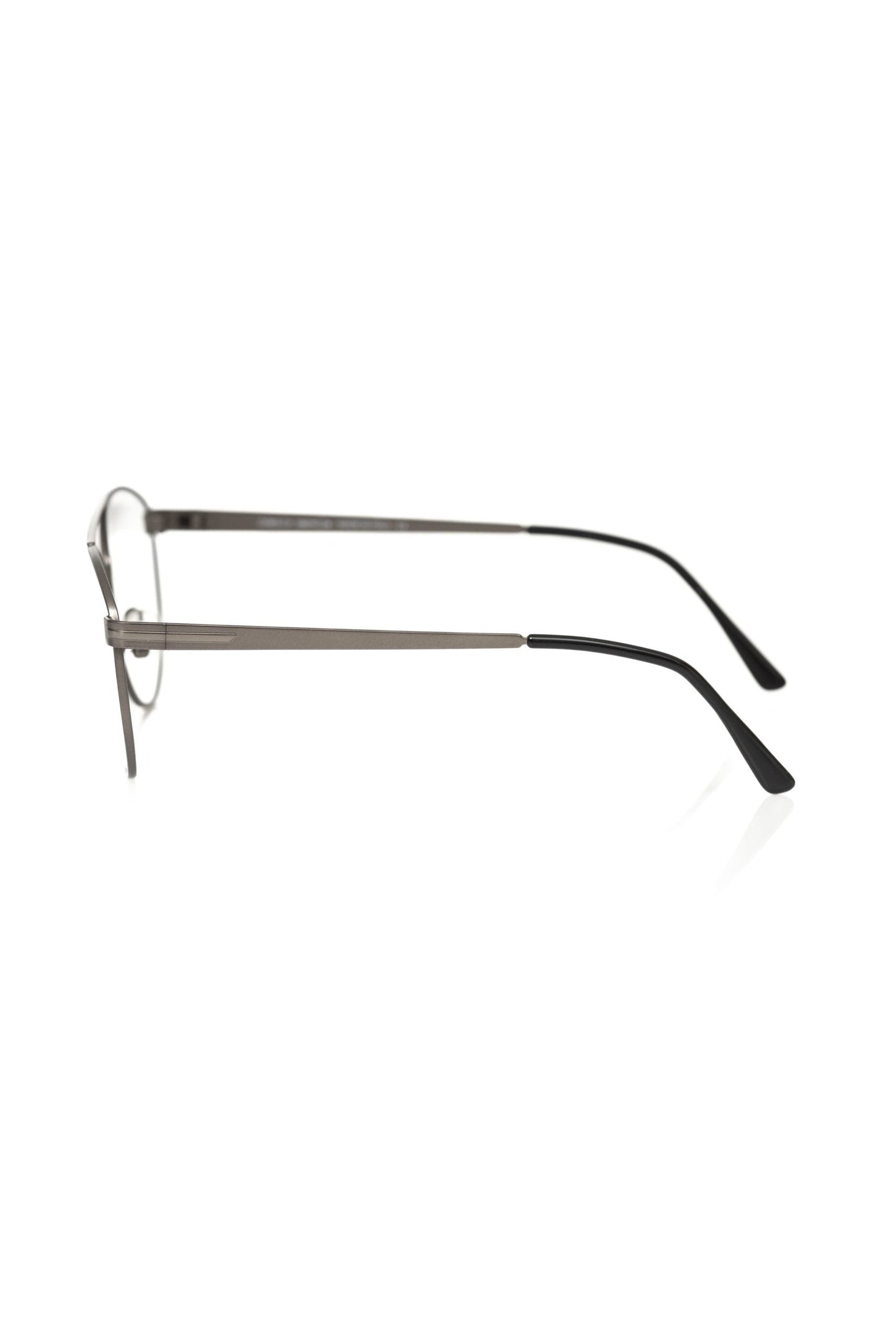 Frankie Morello Aviator Eyeglasses Gray Metallic Frame