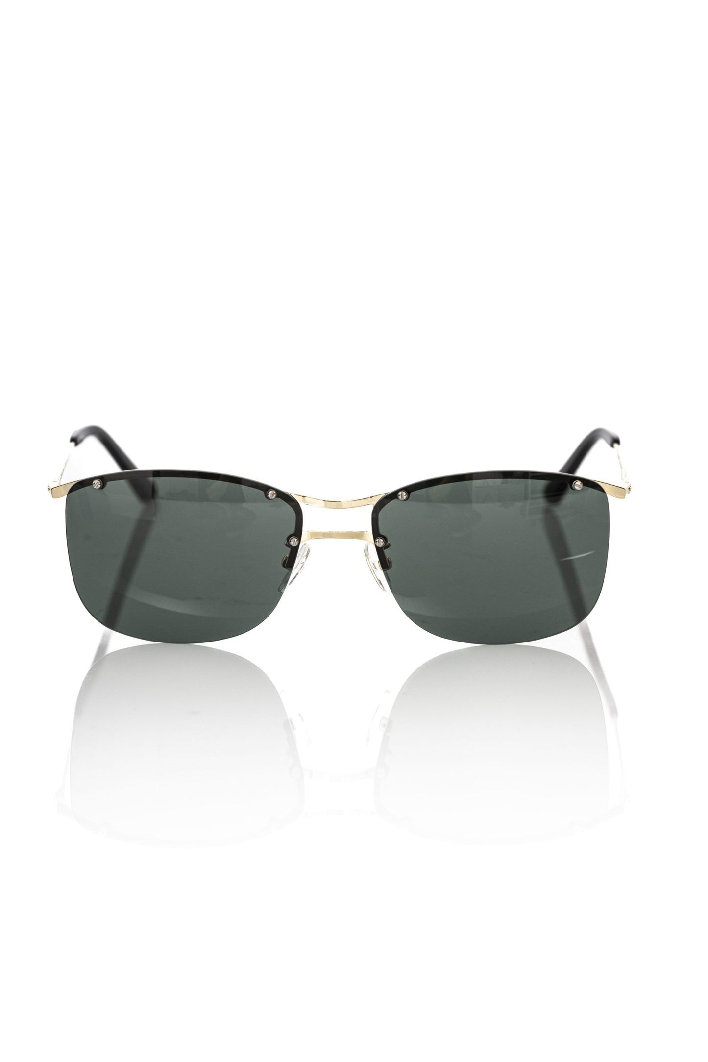 Lunettes de soleil Frankie Morello en fibre métallique noire pour homme