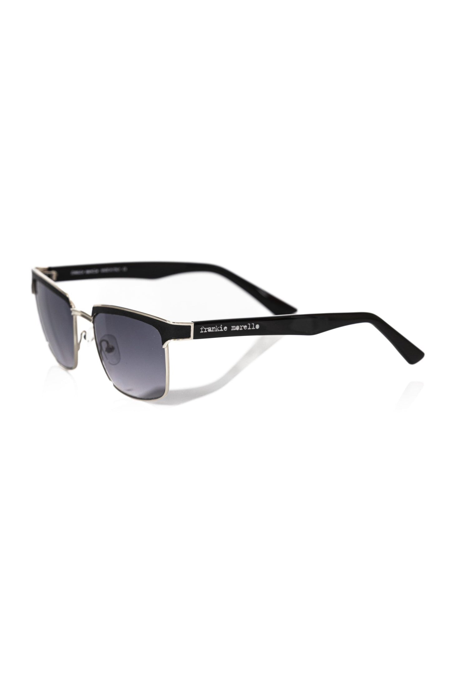 Lunettes de soleil Frankie Morello en fibre métallique noire pour homme