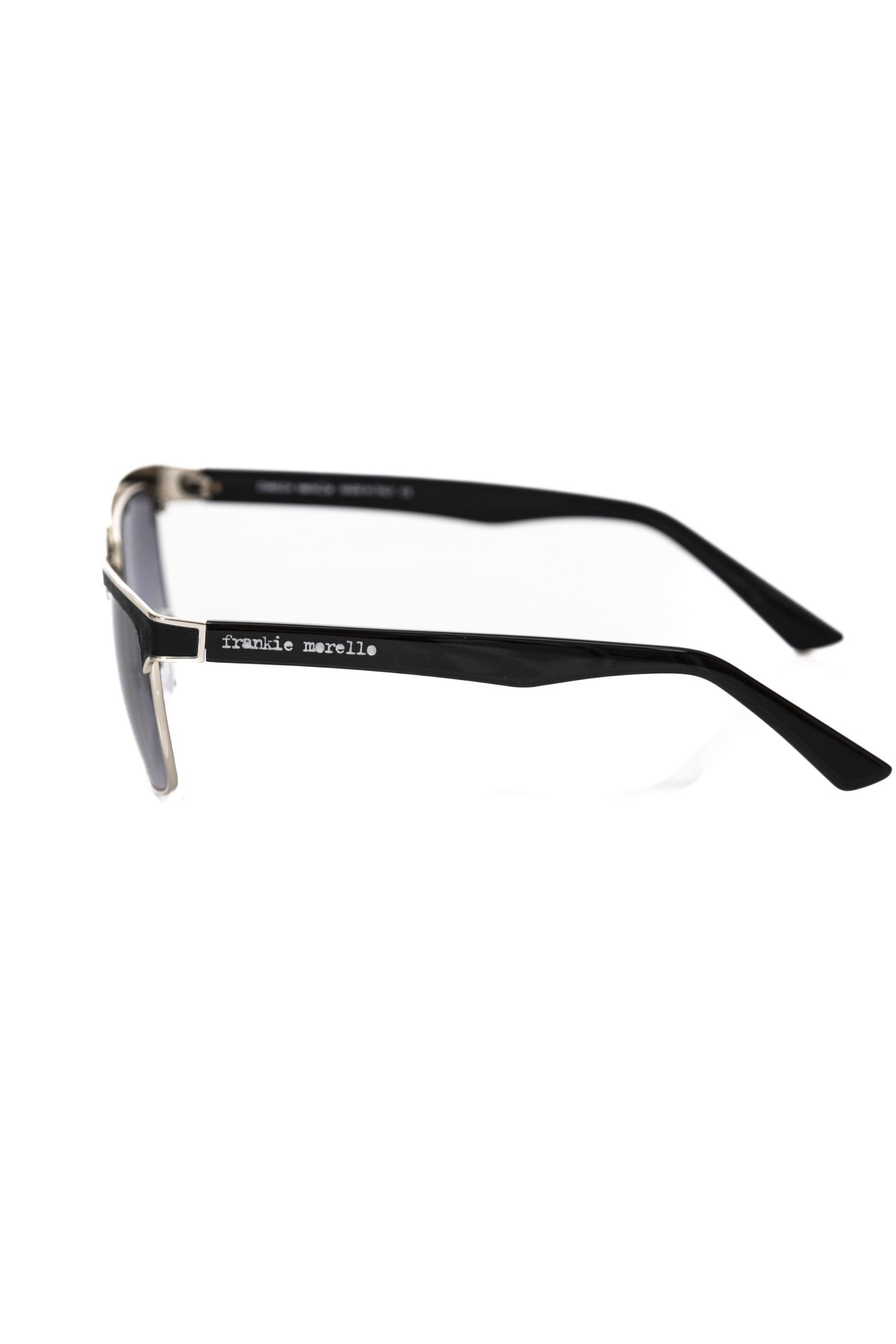 Lunettes de soleil Frankie Morello en fibre métallique noire pour homme