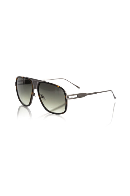 Lunettes de soleil Frankie Morello en fibre métallisée marron pour homme