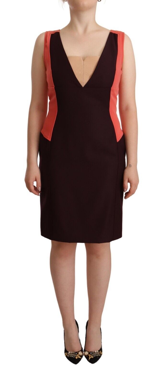 CO|TE Multicolor Polyester Sleeveless Sheath Knee Length Dress by CO|TE