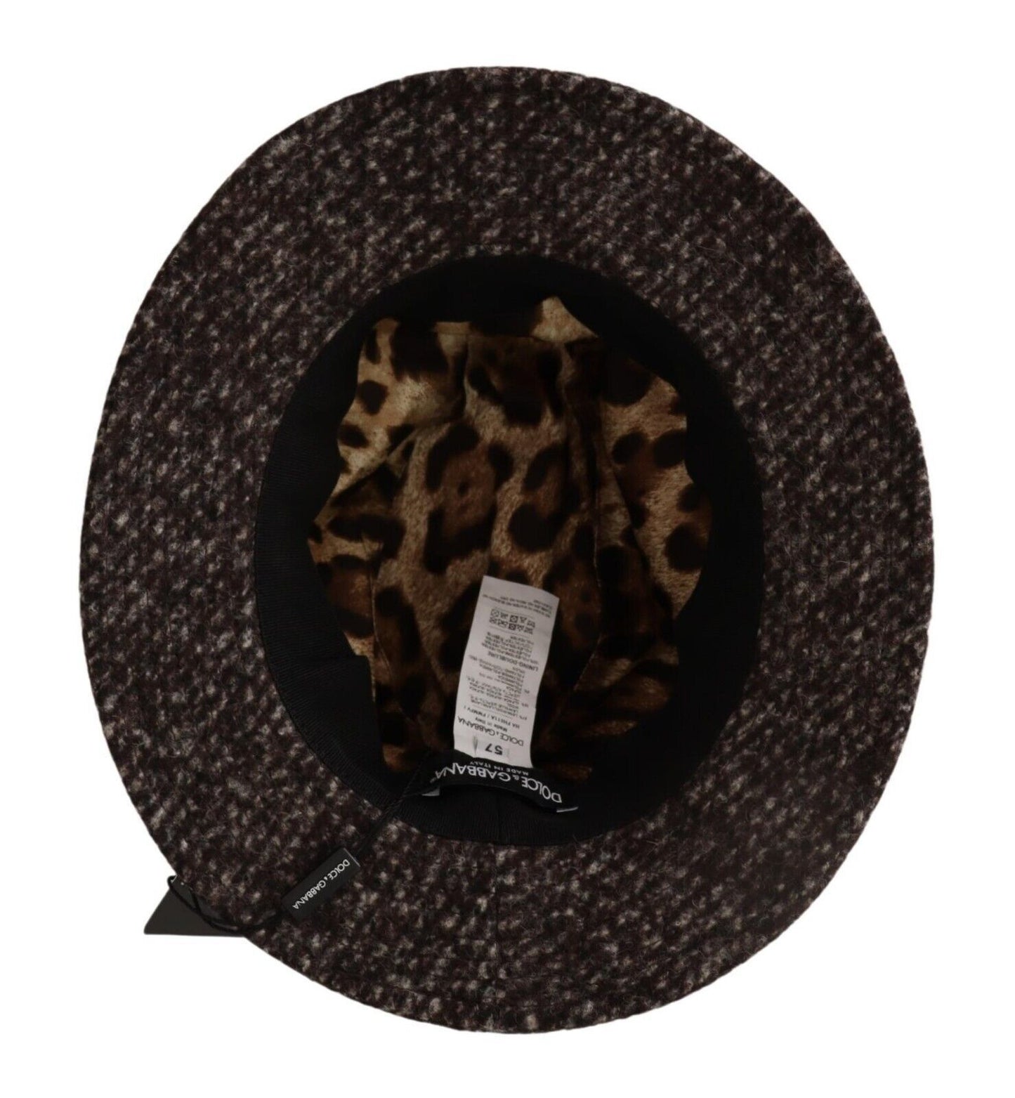 Dolce &amp; Gabbana Gray Melange Blended Textured Tweed Hat