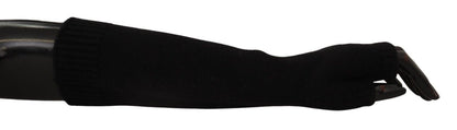 Gants sans doigts élégants en cachemire noir Dolce &amp; Gabbana