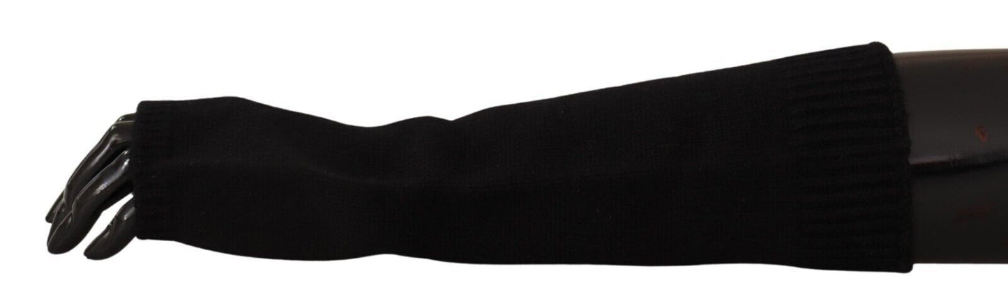 Gants sans doigts élégants en cachemire noir Dolce &amp; Gabbana