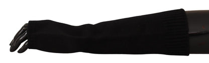 Gants sans doigts élégants en cachemire noir Dolce &amp; Gabbana