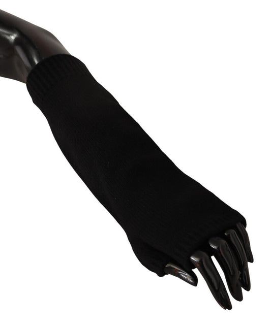Gants sans doigts élégants en cachemire noir Dolce &amp; Gabbana