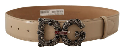Ceinture Dolce &amp; Gabbana vintage en laiton ornée de perles et de logo