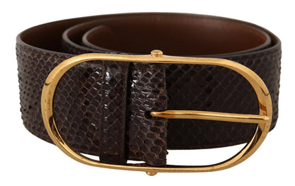Ceinture élégante en cuir de python Dolce &amp; Gabbana avec boucle dorée