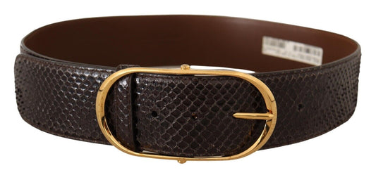 Ceinture élégante en cuir de python Dolce &amp; Gabbana avec boucle dorée