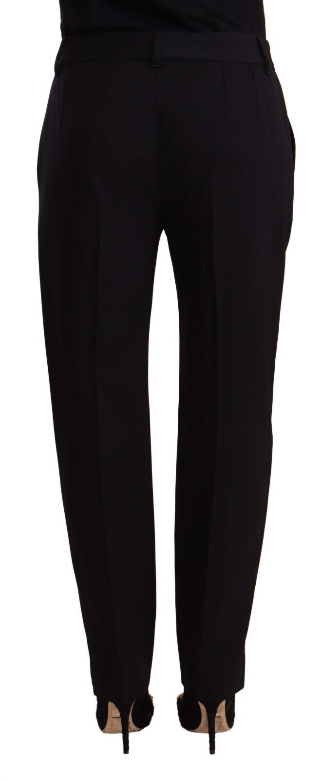 Dolce & Gabbana Black Mid Waist Skinny Trouser Wool Pants by Dolce & Gabbana