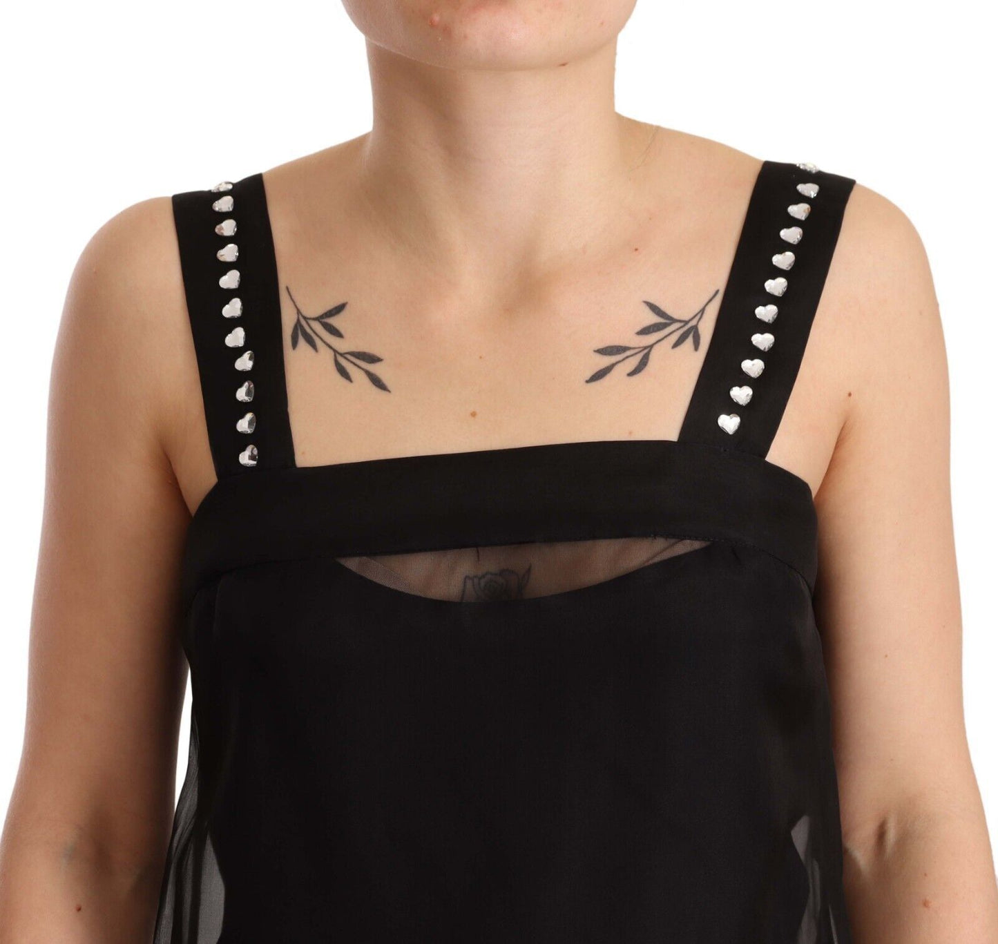 Dolce & Gabbana Black Silk Stretch Crystal Sheath Mini Dress by Dolce & Gabbana