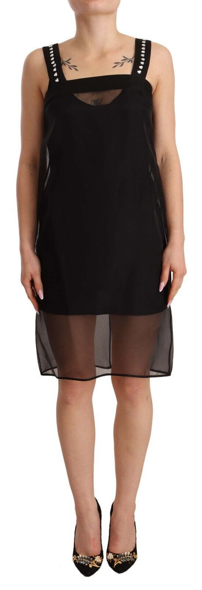 Dolce & Gabbana Black Silk Stretch Crystal Sheath Mini Dress by Dolce & Gabbana