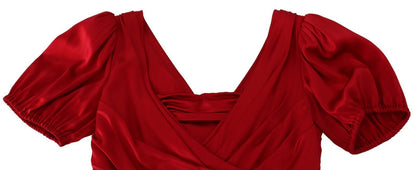 Dolce & Gabbana Red Silk Stretch Sheath Mermaid Gown Dress by Dolce & Gabbana