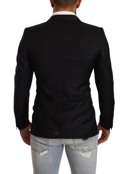 Dolce &amp; Gabbana Black Dotted Double Breasted MARTINI Jacket