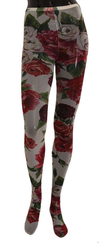 Collants élégants en maille à imprimé floral Dolce &amp; Gabbana