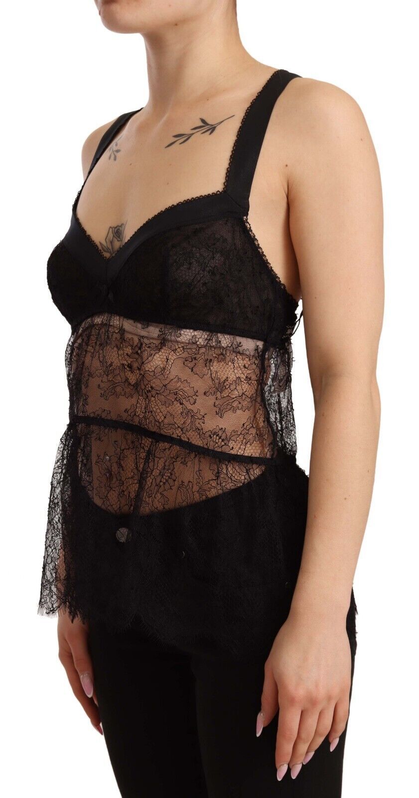 Nuisette élégante en soie noire Dolce &amp; Gabbana