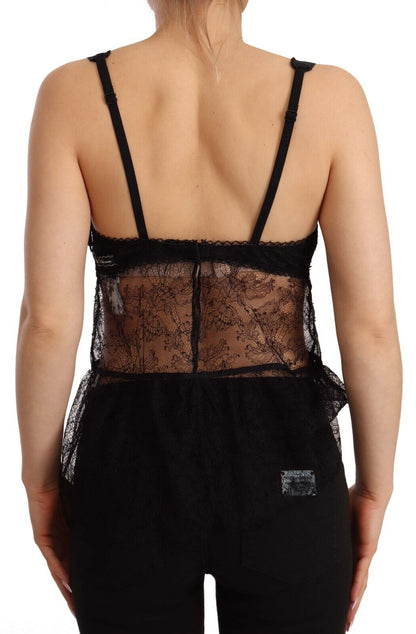 Nuisette élégante en soie noire Dolce &amp; Gabbana