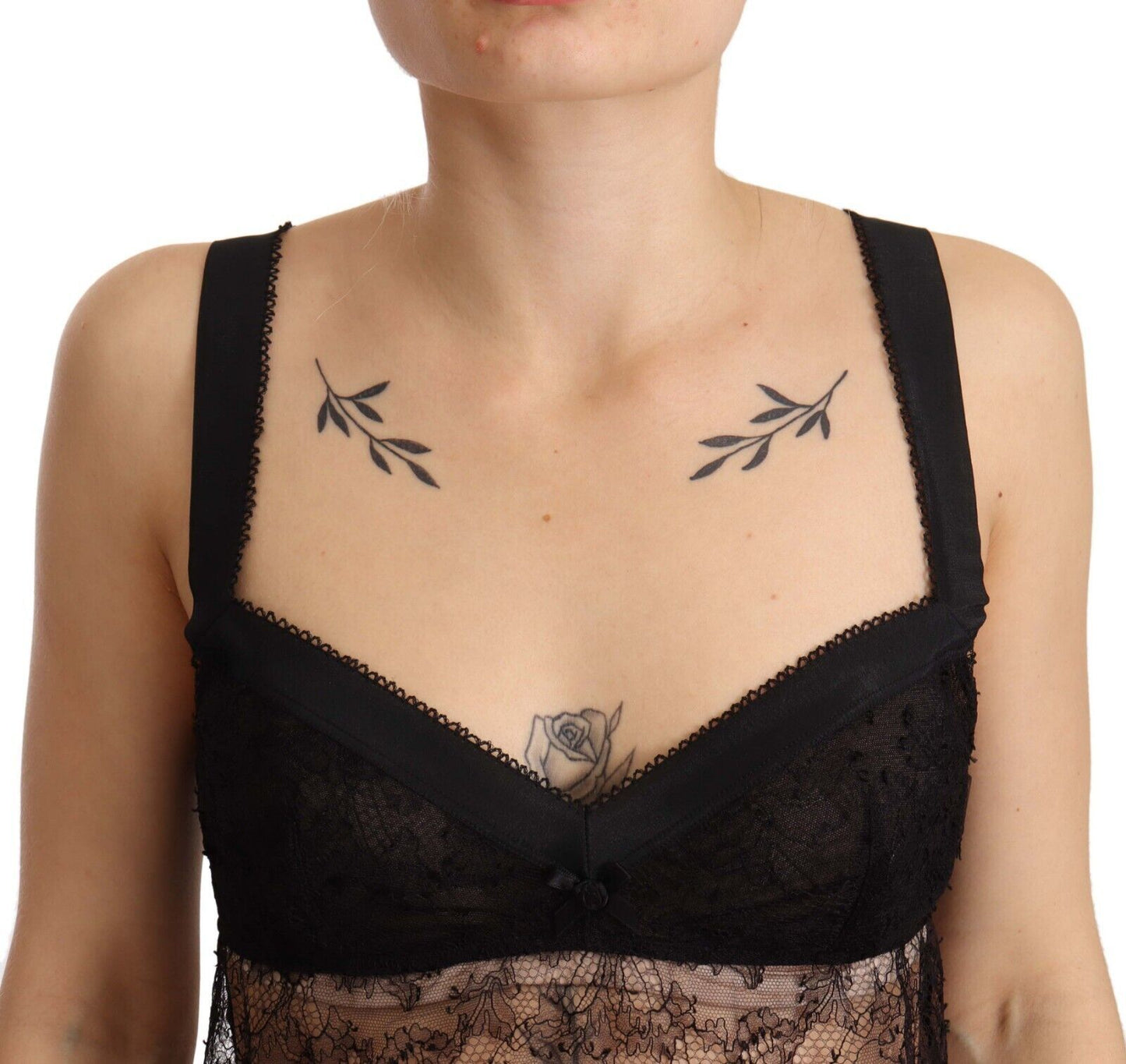 Nuisette élégante en soie noire Dolce &amp; Gabbana