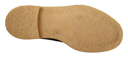 Dolce &amp; Gabbana Brown Velvet Exotic Leather Boots