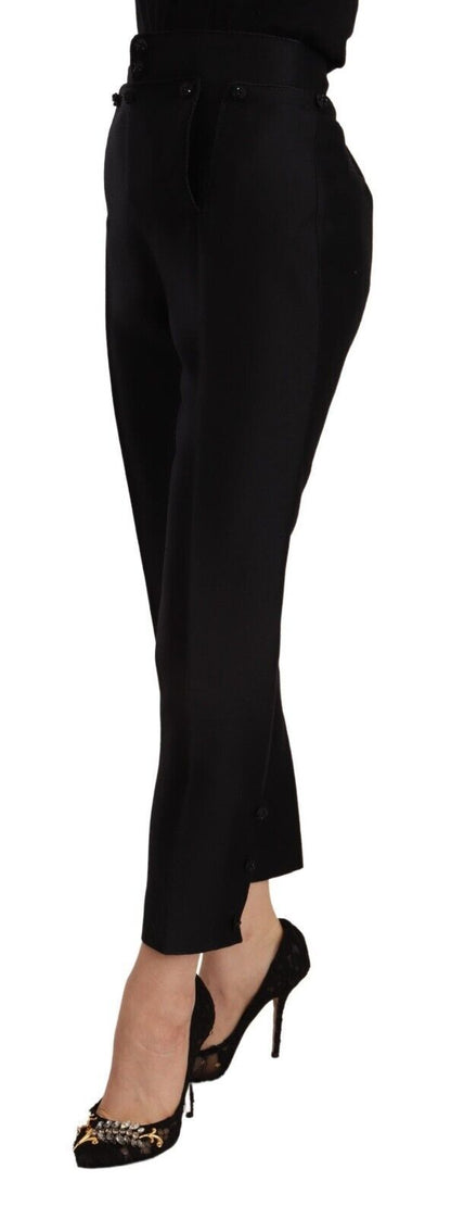 Dsquared² Black Wool High Waist Skinny Women Pants by Dsquared²