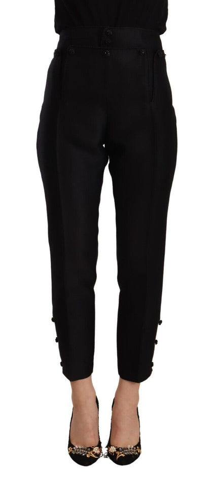 Dsquared² Black Wool High Waist Skinny Women Pants by Dsquared²