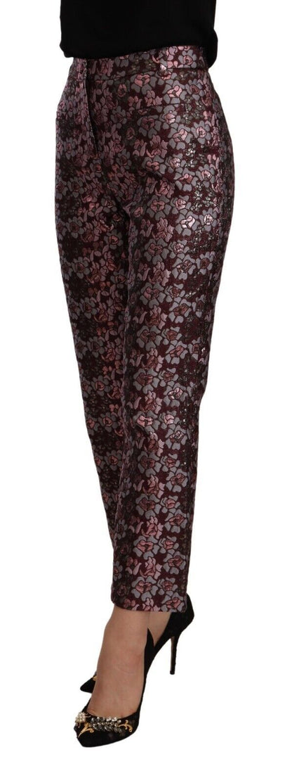 House of Holland Multicolor Floral Jacquard Flared Cropped Pants by House of Holland
